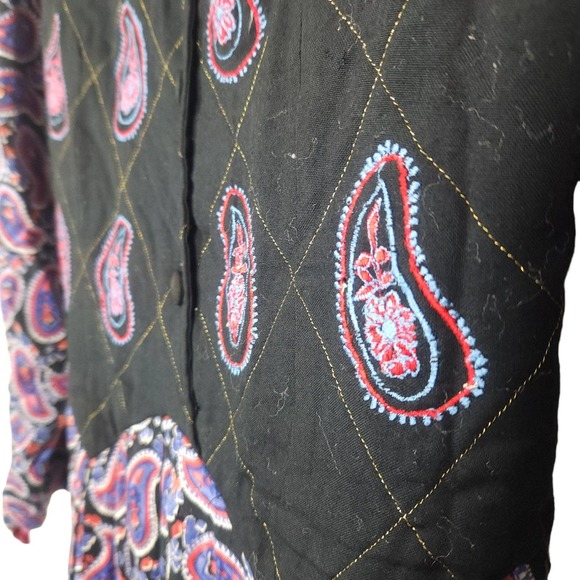 Vintage Passports for Pier1 Imports Quilted Chest Paisley Print Maxi Dre… - Picture 9 of 9